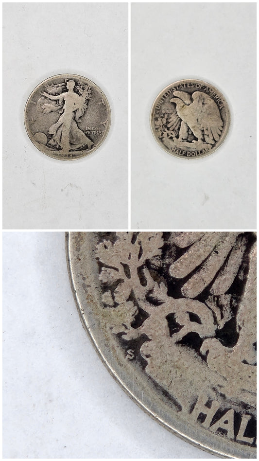 1918-S Walking Liberty Half Dollar – San Francisco Mint 90% Silver Coin