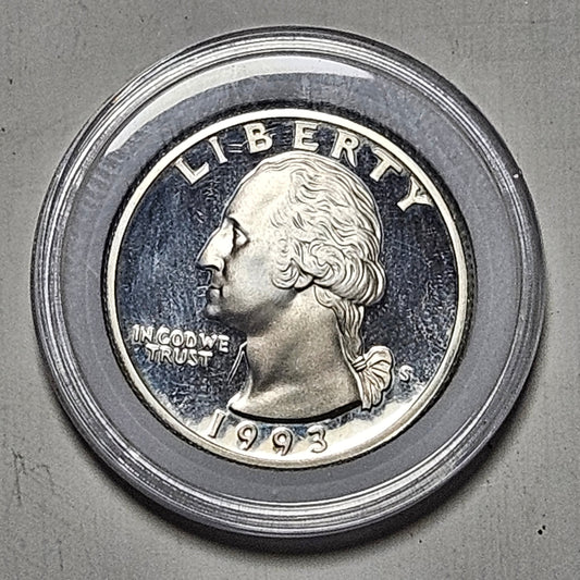 1993-S Silver Washington Quarter Proof - 90% Silver 25c - Low Mintage