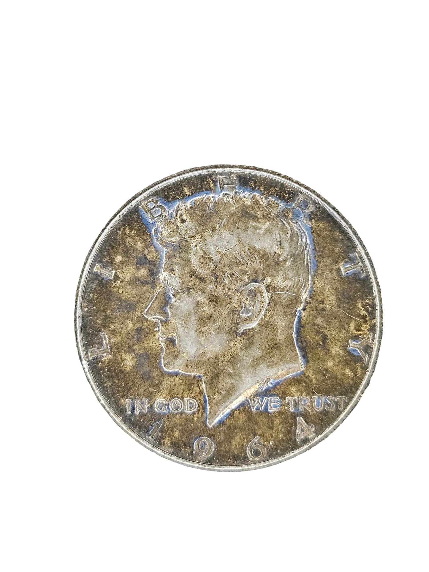 1964 Kennedy Half Dollar - Naturally Toned - 90% Silver 50C US Mint Coin - Philadelphia Mint