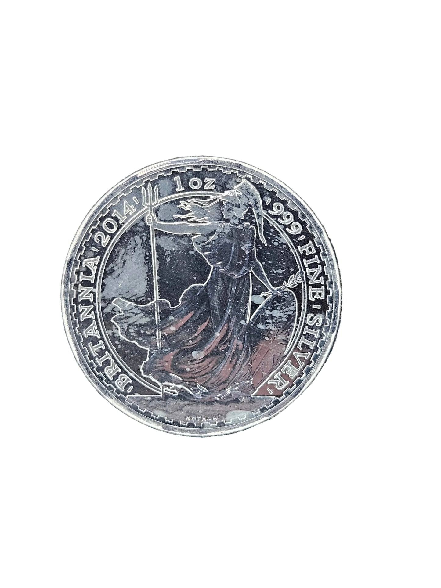 2014 Great Britain 1 oz Silver Britannia - 2 Pounds £2 .999 Fine Silver Bullion Coin