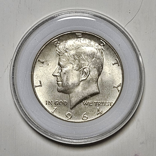 1964 Kennedy Half Dollar - Choice BU MS - Bright Original Luster 90% Silver