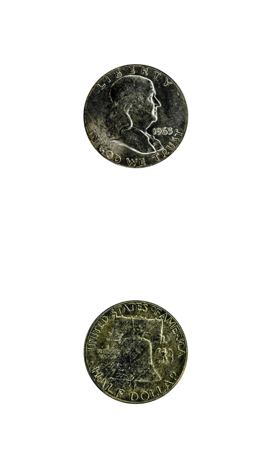 Two views of a vintage US quarter dollar coin on a white background, showing the obverse and reverse sides.