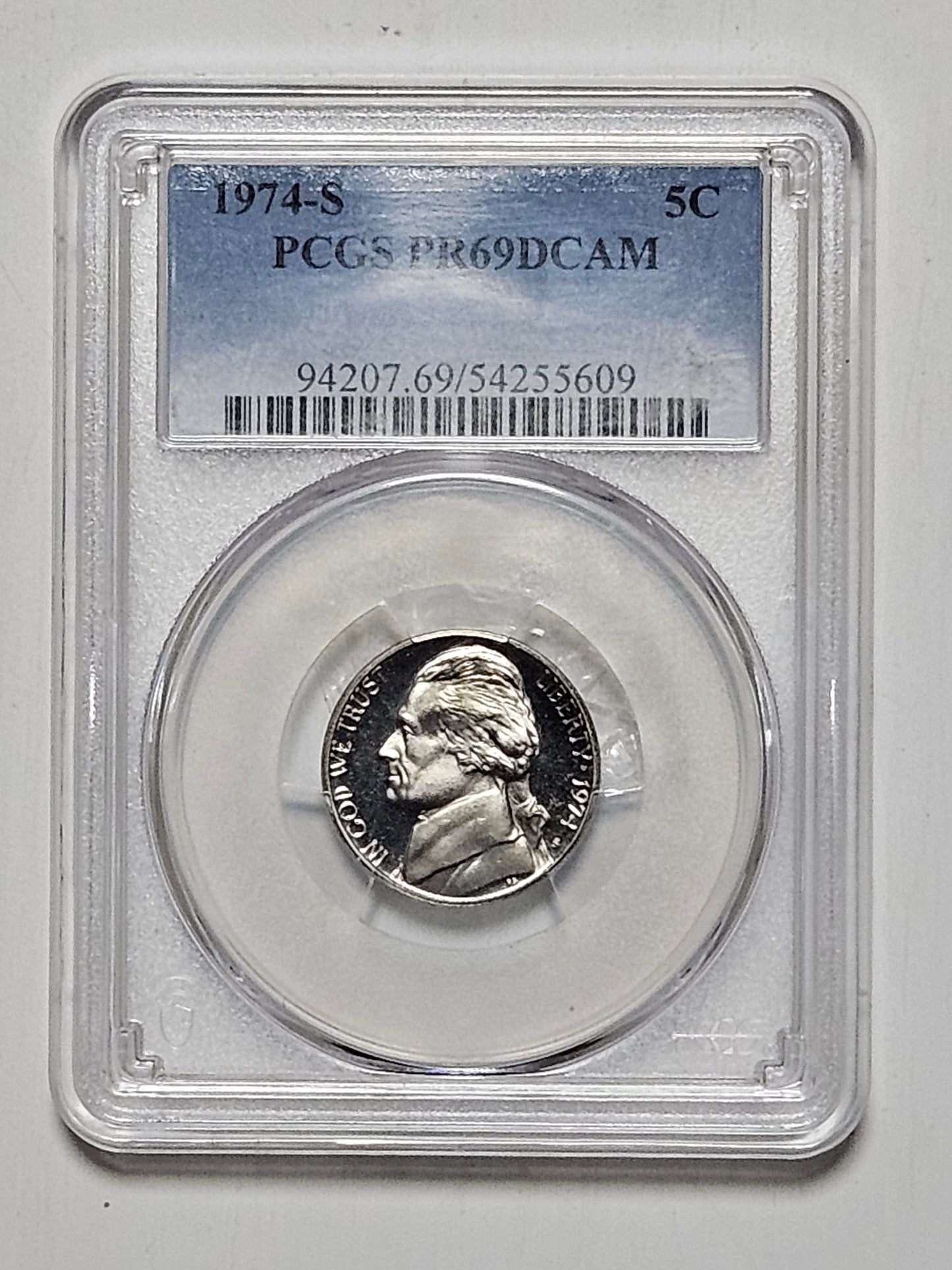 1974-S Jefferson Nickel 5c - PCGS PR69DCAM - Proof Deep Cameo