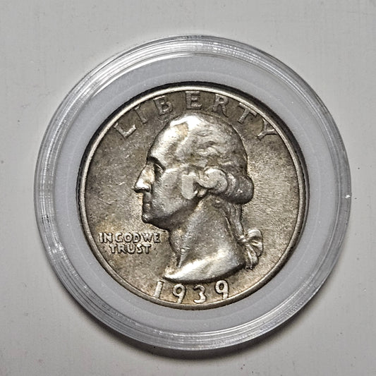 Listing Title: 1939 Washington Quarter 25c - Philadelphia Mint - 90% Silver Coin