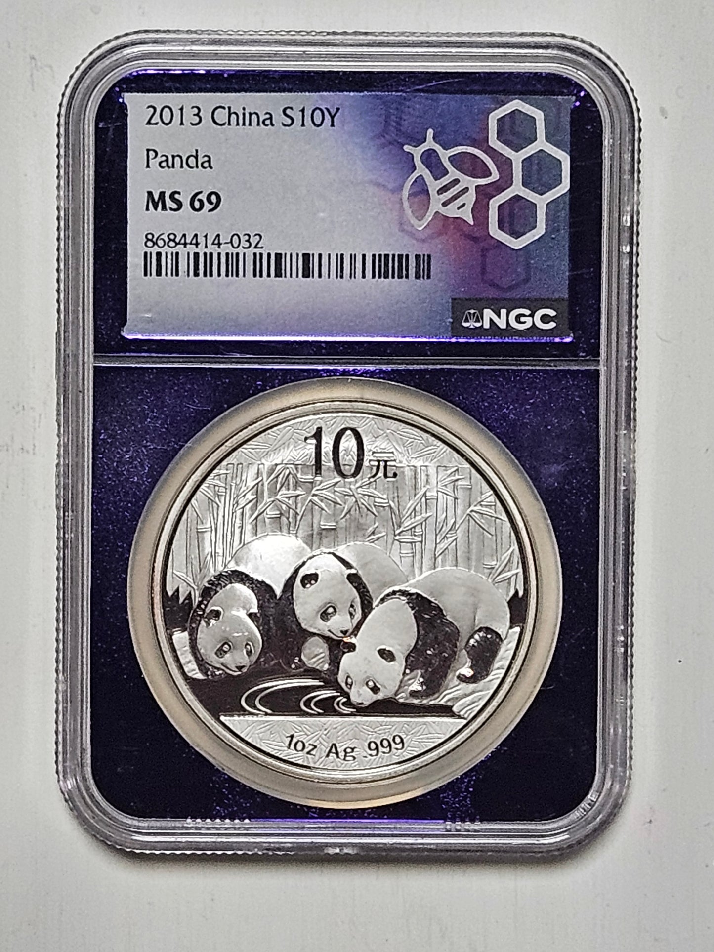 2013 Chinese Silver Panda S10Y - 1 oz Pure Silver - NGC MS 69 Certified
