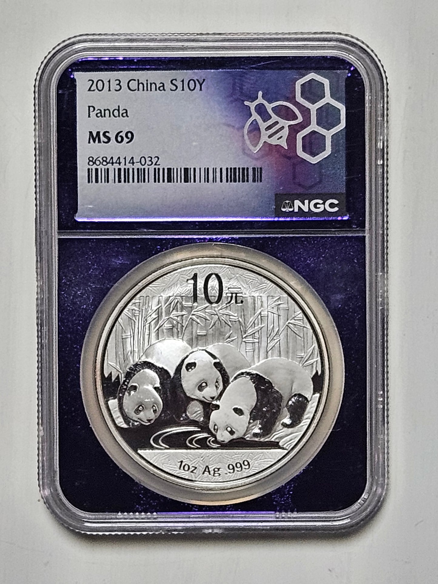 2013 Chinese Silver Panda S10Y - 1 oz Pure Silver - NGC MS 69 Certified