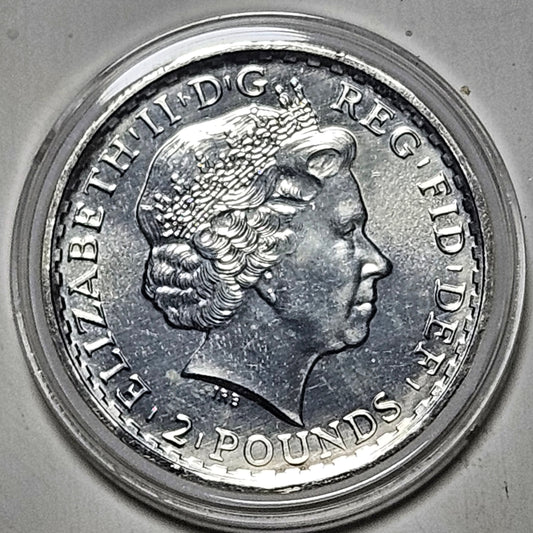 2014 1 oz Silver Britannia Coin Great Britain £2 - 999 Pure Silver