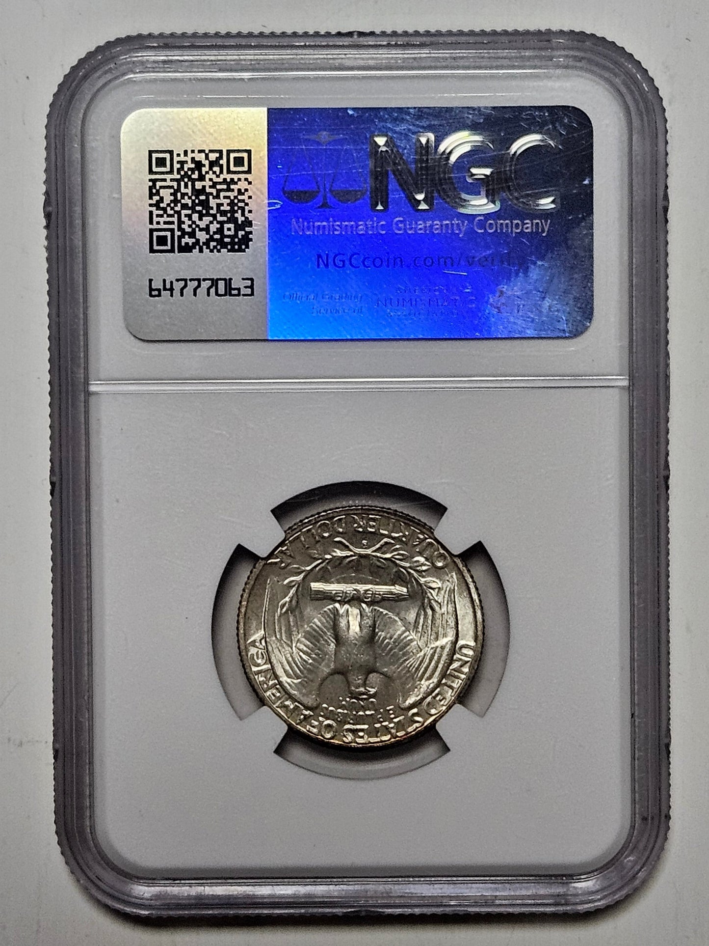 1943-S Silver Washington Quarter - NGC MS65 Certified - Beautiful Mint Luster