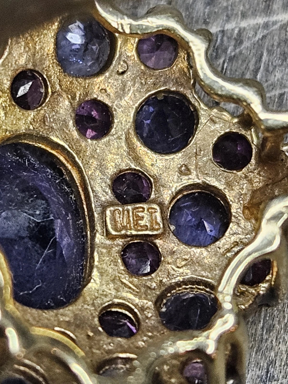 Vintage 10K Gold Tanzanite Pink Tourmaline Cluster Ring Size 9-9.25 4.8g