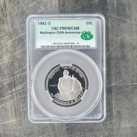 1982-S George Washington Silver Half Dollar CACG PR69DCAM c40