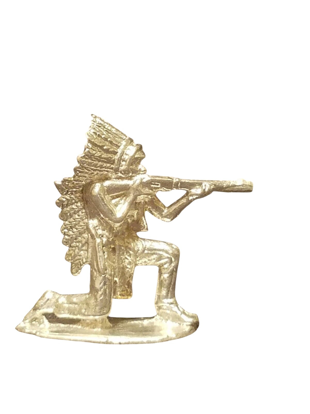Kneeling Indian Hand Poured Bullion 999 Fine Silver 1 oz