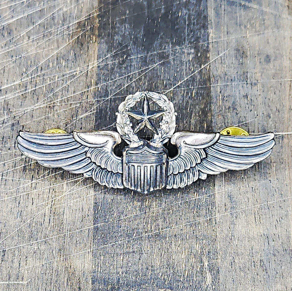 Vintage WW2 USAAF Command Pilot Badge Pin GEMSCO Sterling Silver 3-Inch