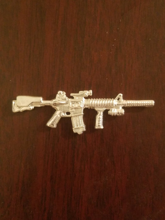 AR Tactical Assault Rifle 999 Silver Hand Poured Bullion