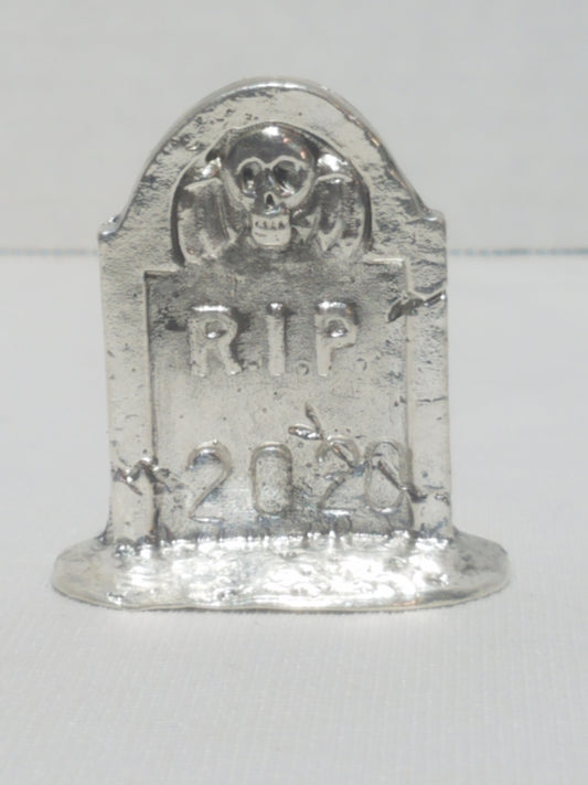 Tombstone RIP Customizable Any 4 Letters or Numbers 2 oz .999 Fine Silver