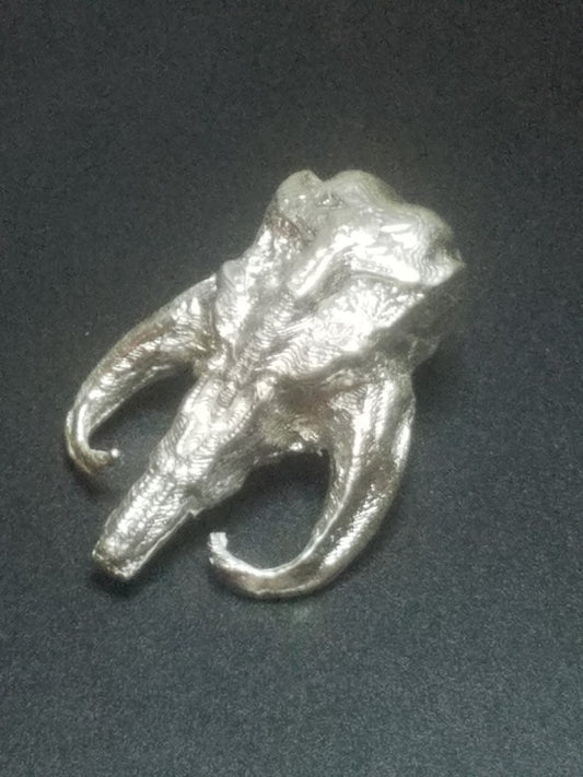 Mythosaur Skull 999 Silver Hand Poured 2+oz Fine Silver Bullion Art