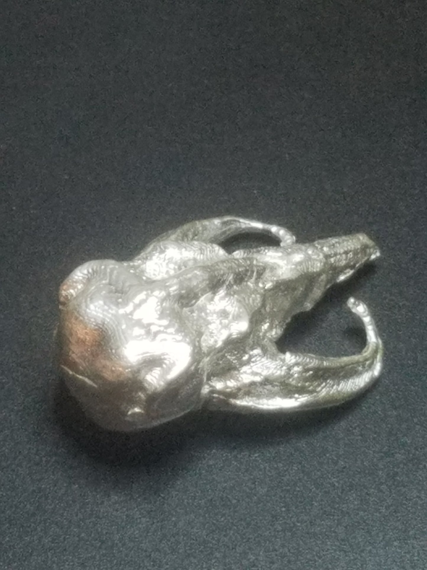 Mythosaur Skull 999 Silver Hand Poured 2+oz Fine Silver Bullion Art
