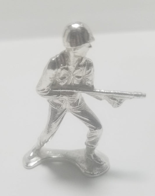 Classic Army Man Flamethrower Soldier 1.25 oz 999 Silver Hand Poured Bullion