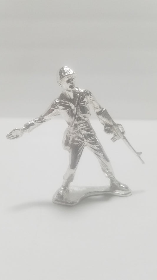 Classic Army Man Follow Me Soldier 1.25 oz 999 Silver Hand Poured Bullion