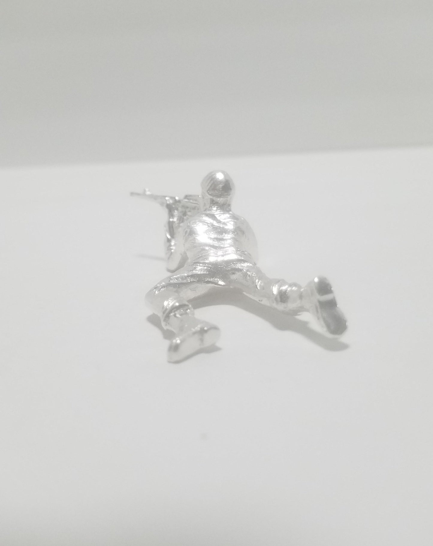 Classic Army Man Prone  Soldier 1.25 oz 999 Silver Hand Poured Bullion