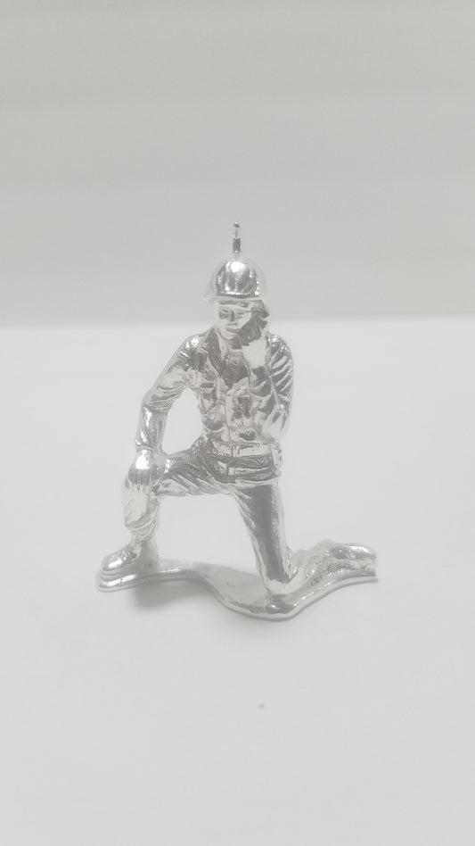 Classic Army Man Radio Man Soldier 1.25 oz 999 Silver Hand Poured Bullion