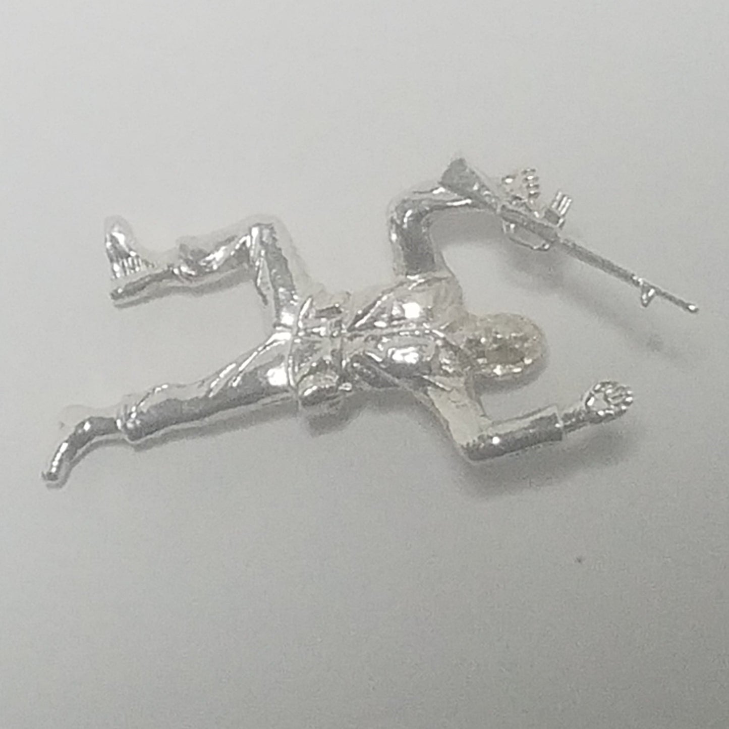 Classic Army Man Crawling 1.25 oz 999 Silver Hand Poured