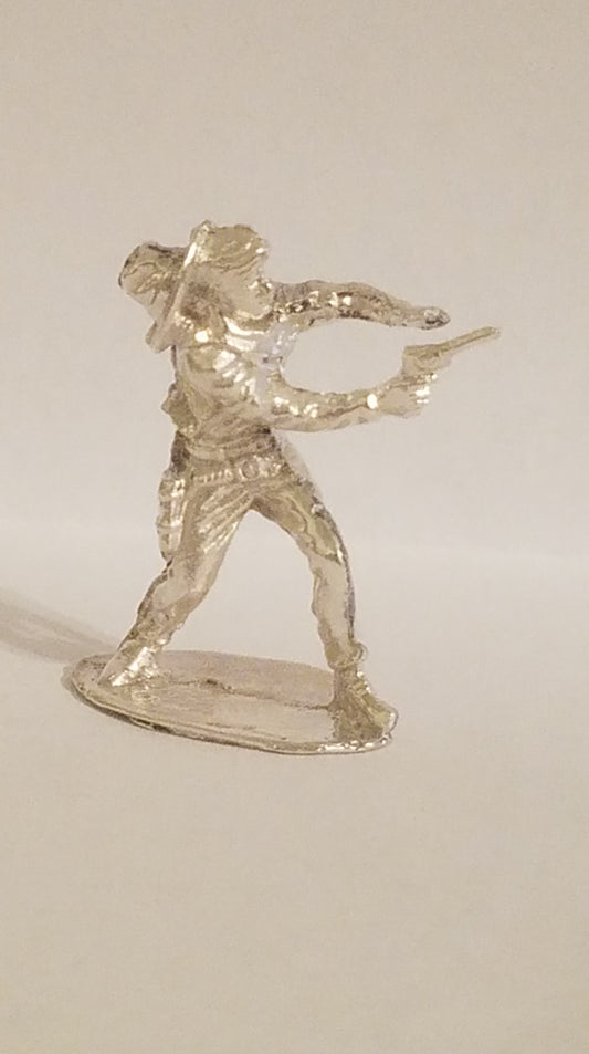 Quick Draw Cowboy Hand Cast Bullion .999 Fine Silver
