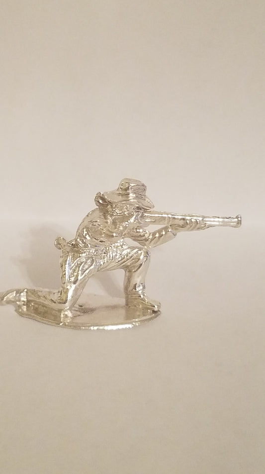 Kneeling Cowboy Hand Cast Bullion .999 Fine Silver