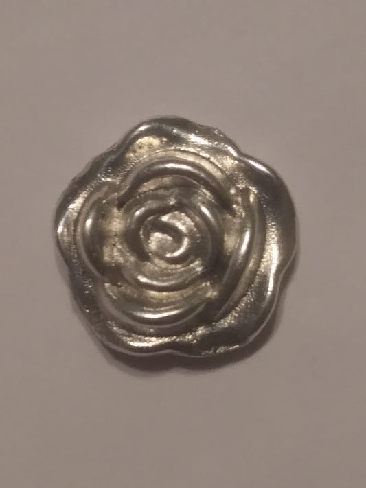 1/2 Oz 999 Silver Hand Poured Rose